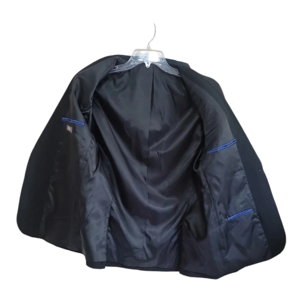 Kennth Cole Reaction Mens Black Blazer Jacket Size 40R